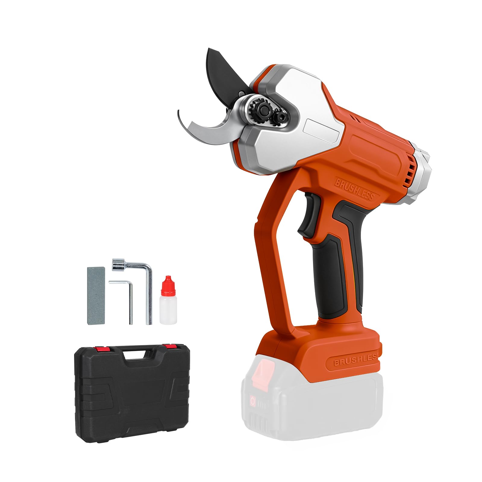 Electric Pruning Shears for Makita 18V, Cordless Brushless Garden Shears LCD Display Electric Scissors Power Pruner Secateurs, Max Cut 35mm for Orchard Tree Branch (NO Battery) (Red, for Makita)