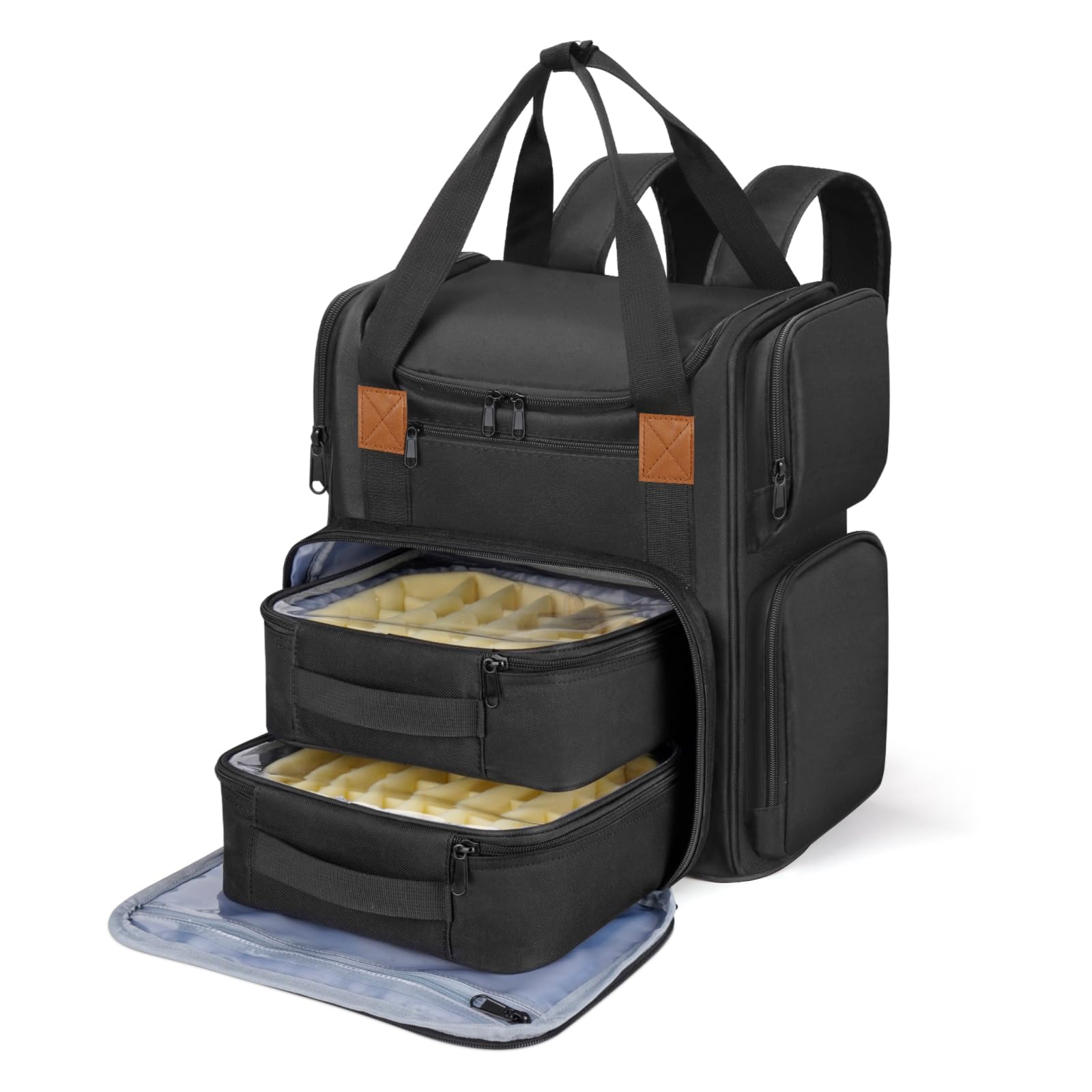 Deciniee Organizer Smalti per Unghie: Porta Smalti Organizer per 84 Flaconi(15 ML) e Lampada per Unghie - Borsa Organizer per Smalti con 2 Sacchetti Rimovibili