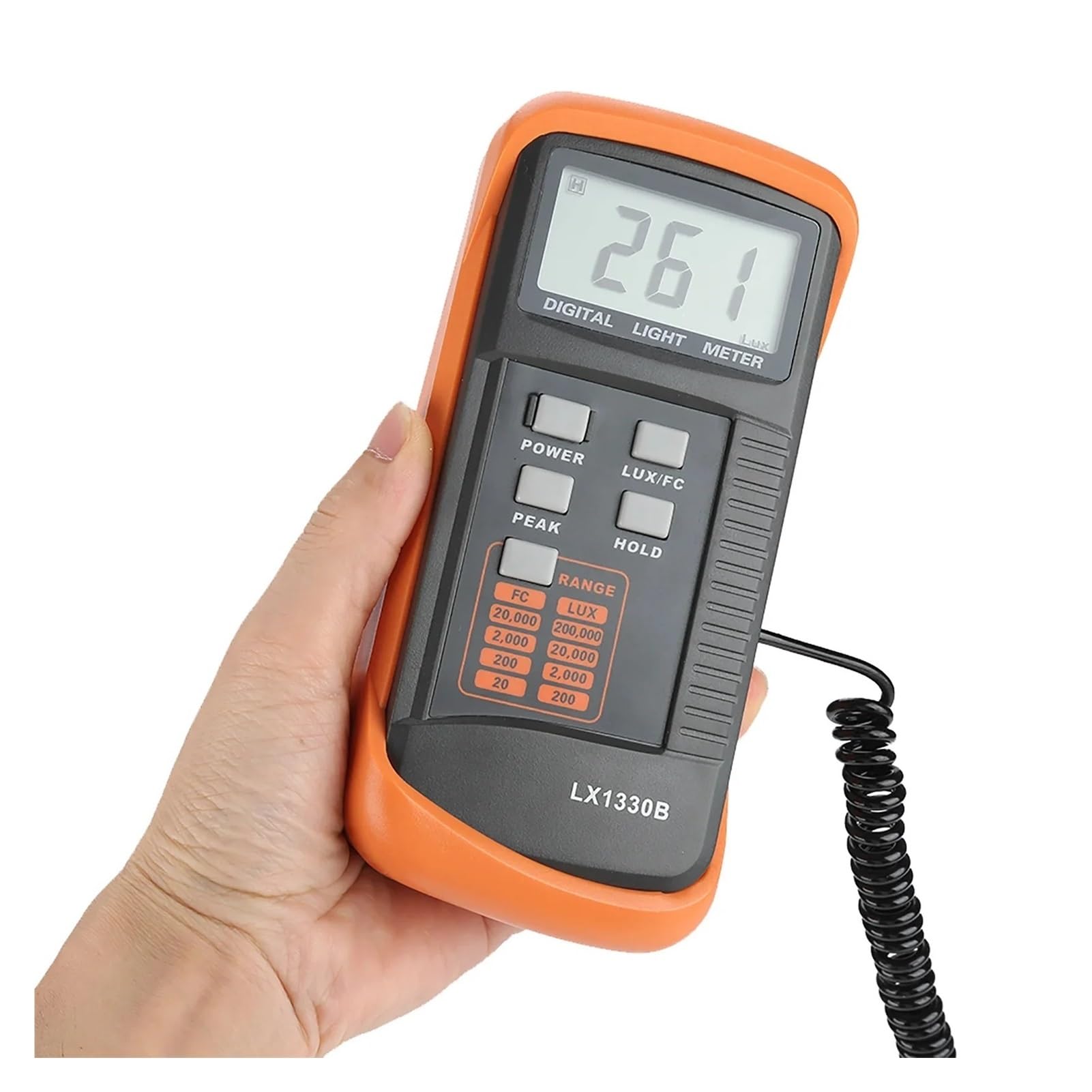 Spectrometer LX1330B Digital Lux Meter 0-200,000 FC LCD Display Light for Illumination Testing in Stores Library Museum Photography