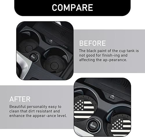 Miniatura 4 de Pack-4 posavasos para automóvil, 2.75 pulgadas, antideslizante, a prueba de golpes, tapete integrado para bebidas, posavasos decorativos creativos