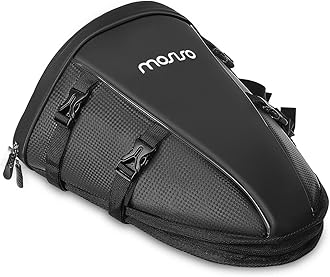Motorcycle Tail Bag Multifunctional Waterproof Polyester Storage Saddle Bag, 10L Outdoor Sports Motorbike Rear Seat Light Tank Handbag Tool Carry Pouch with Shoulder Strap, Black