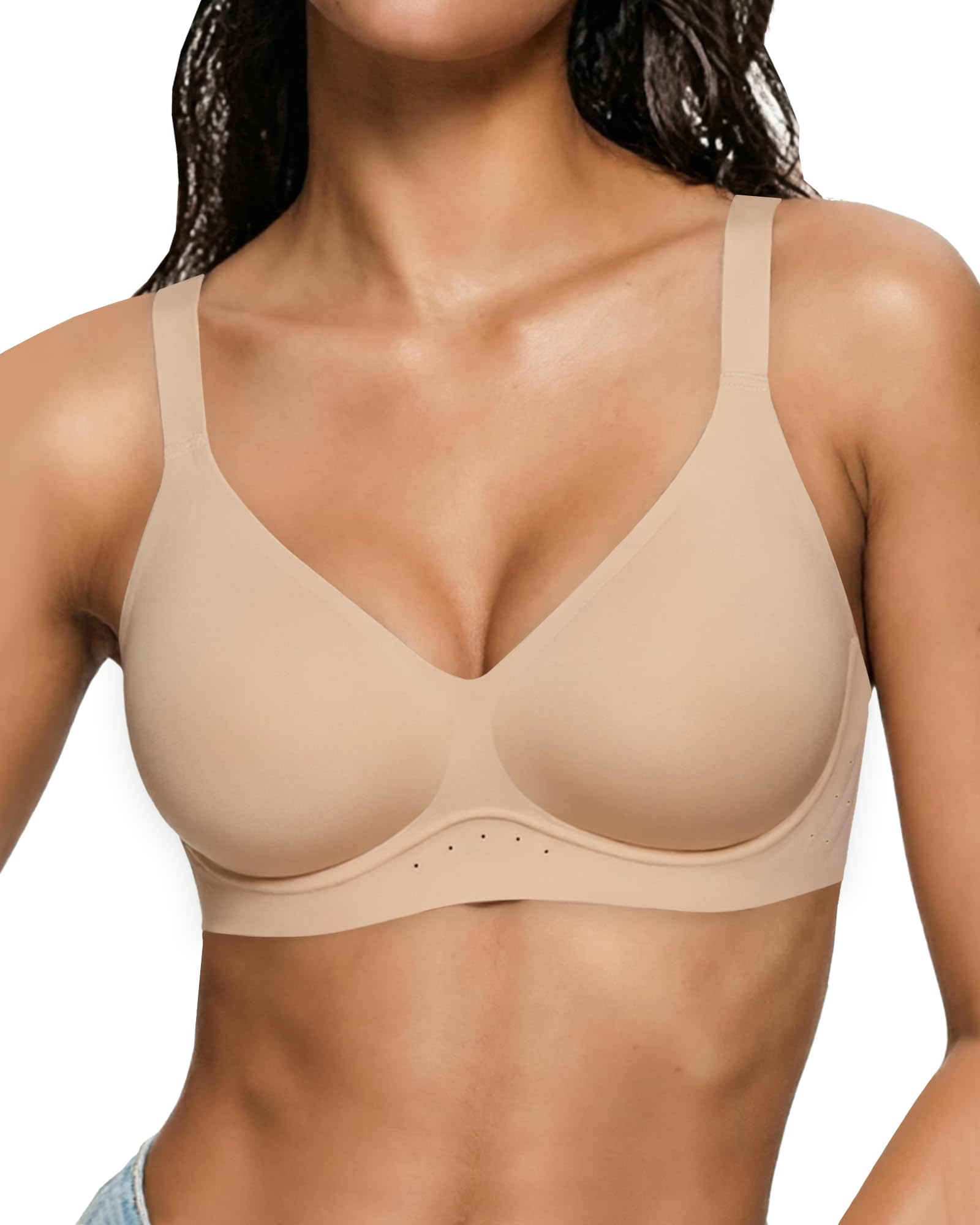 As Fairy Bras for Women No Underwire Jelly Wireless Seamless Full Coverage Comfortable Bra with Airholes — view 8