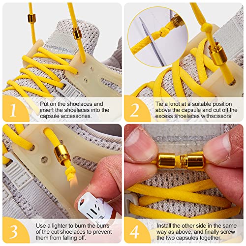Image of ZHENTOR Elastic Shoe Laces, Elastic No Tie Shoelaces for Sneakers, One Size Fits All Adults and Kids Shoes