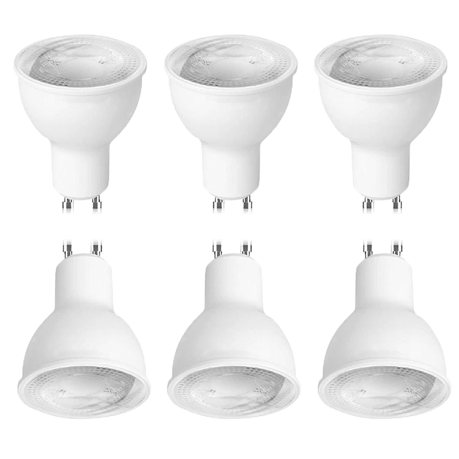 Bombillas LED Inteligentes,[6 Pack] Foco GU10 RGB Regulable/Lámpara Colorida 4.5W 2700-6500K 350 Lúmenes Funciona con El Asistente De Google Alexa,White Light