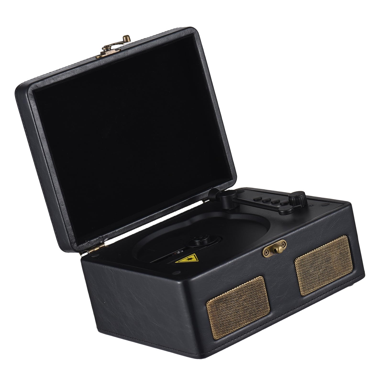 Domary Lettore CD Lettore CD Portatile Giradischi Giradischi Wireless BT 2 Altoparlanti Integrati Telecomando Riproduzione USB TF per la Casa (Nero)