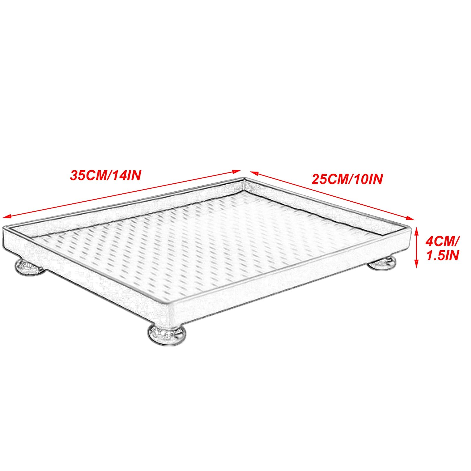 Bandejas Decorativas para Mesa de Café, Bandeja Madera, Hecha de Plástico, Resistente, Robusta y Duradera, Ideal para Cafeterías y Baños(Beige,25x35x4CM/10x14x1.5IN)