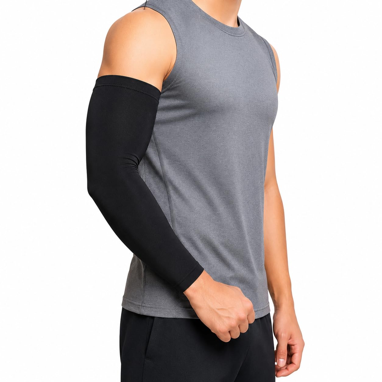 Champs Fighter Lycra Compression Arm Sleeve for Men & Women (Free, Black, Pack of 2)-image-24