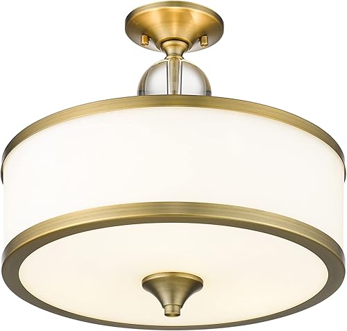 Miniatura 9 de Z-Lite 307SF-CH Cosmopolitan - Montaje semiempotrado de tres luces, marco de metal, acabado cromado y sombra blanca de material de vidrio