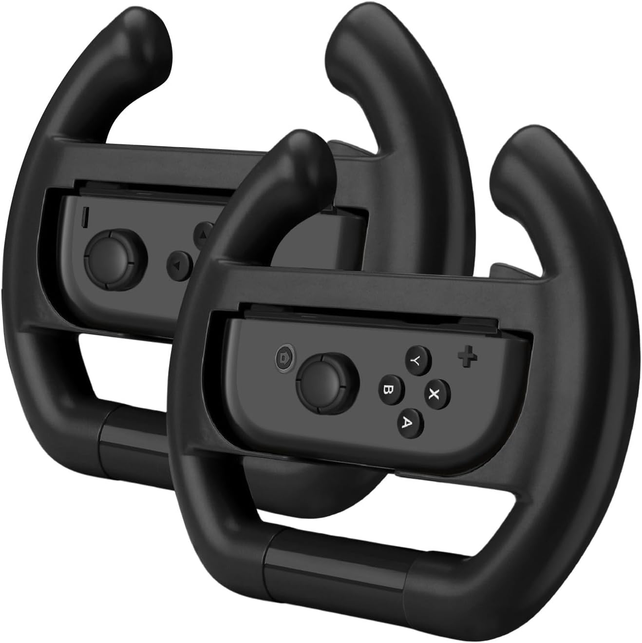 TNP Racing Wheel for Nintendo Switch/Switch OLED Joy-Con Controller (Set of 2 Black) Racing Steering Wheel Controller Accessory Grip Handle Kit Attachment