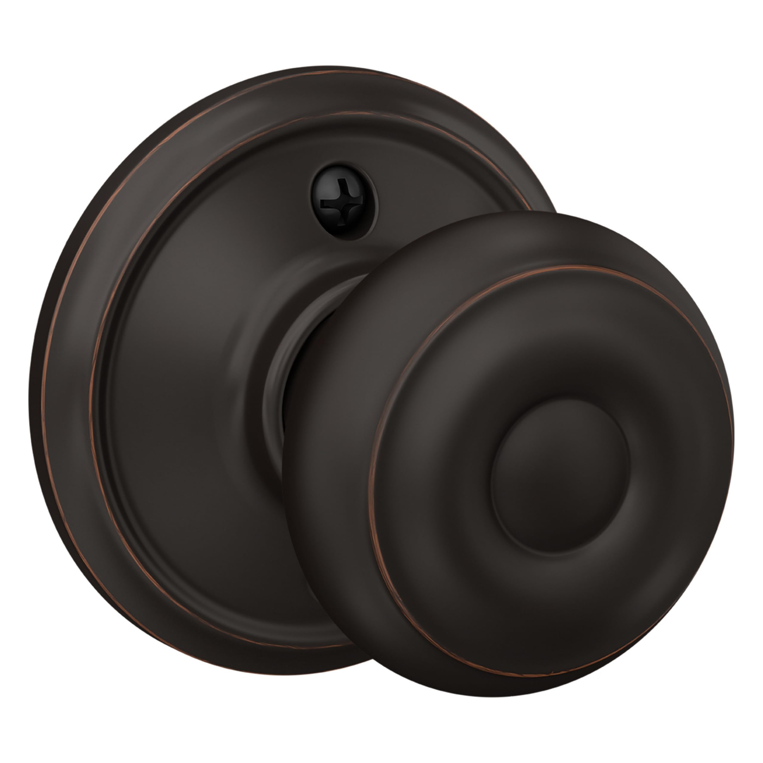 Schlage F170 GEO 716 Georgian Door Knob, One Sided Non-Turning Dummy Door Handle, Aged Bronze