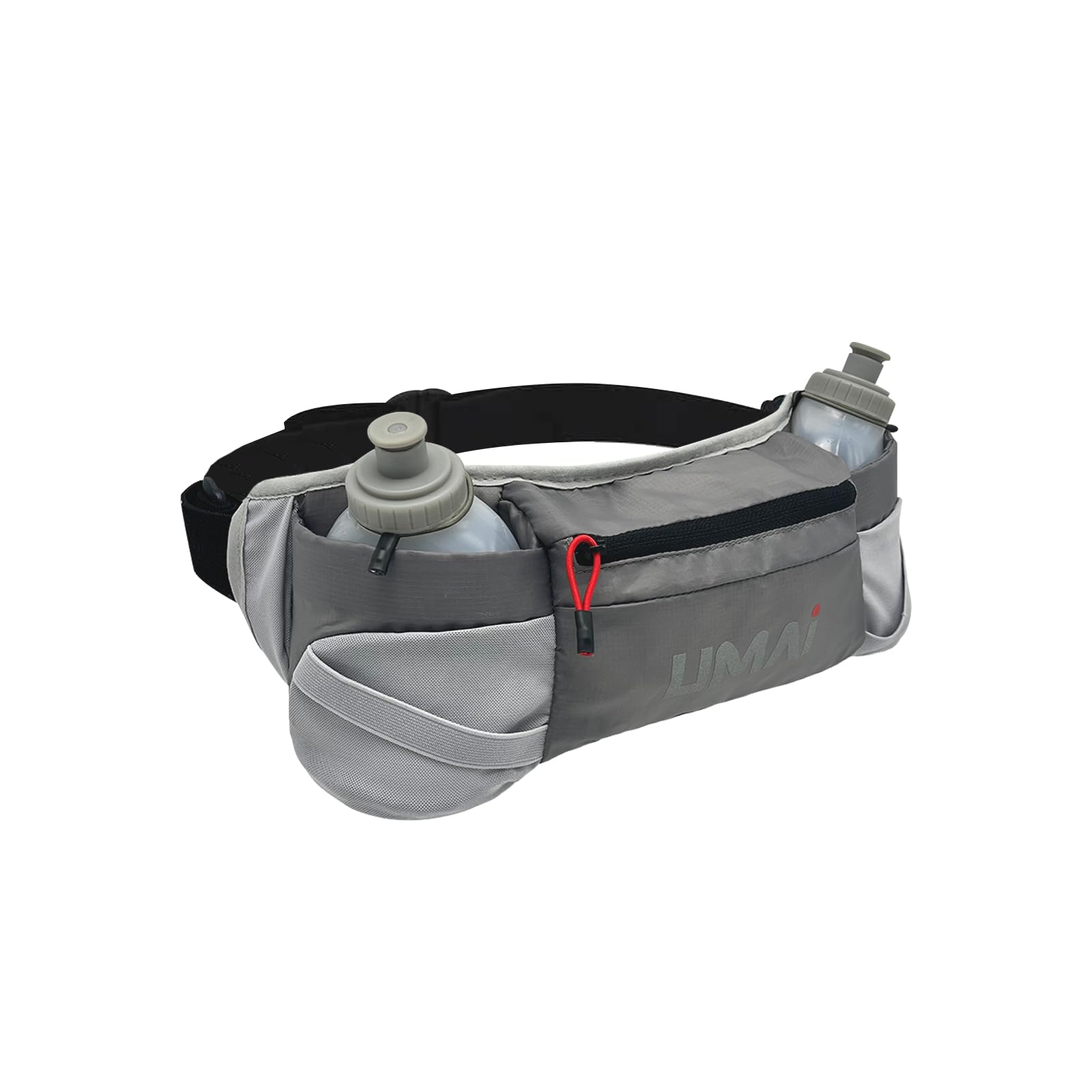 Umai Running Hydration Belt - Belt with Water Bottles for Women & Men (Grey)