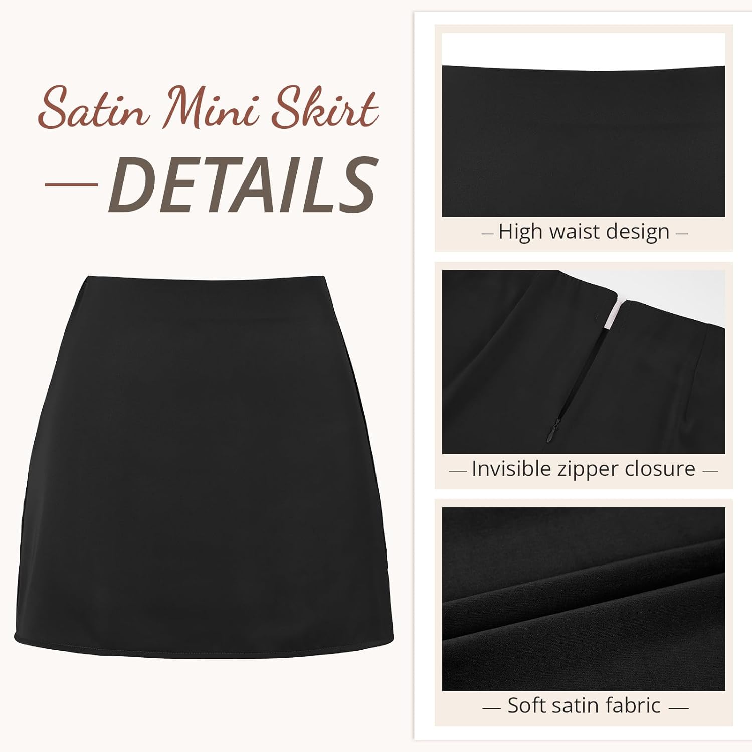 Satin Mini Skirt High Waisted Silk Skirts for Women Trendy Solid Color Short Skirt - Image 5
