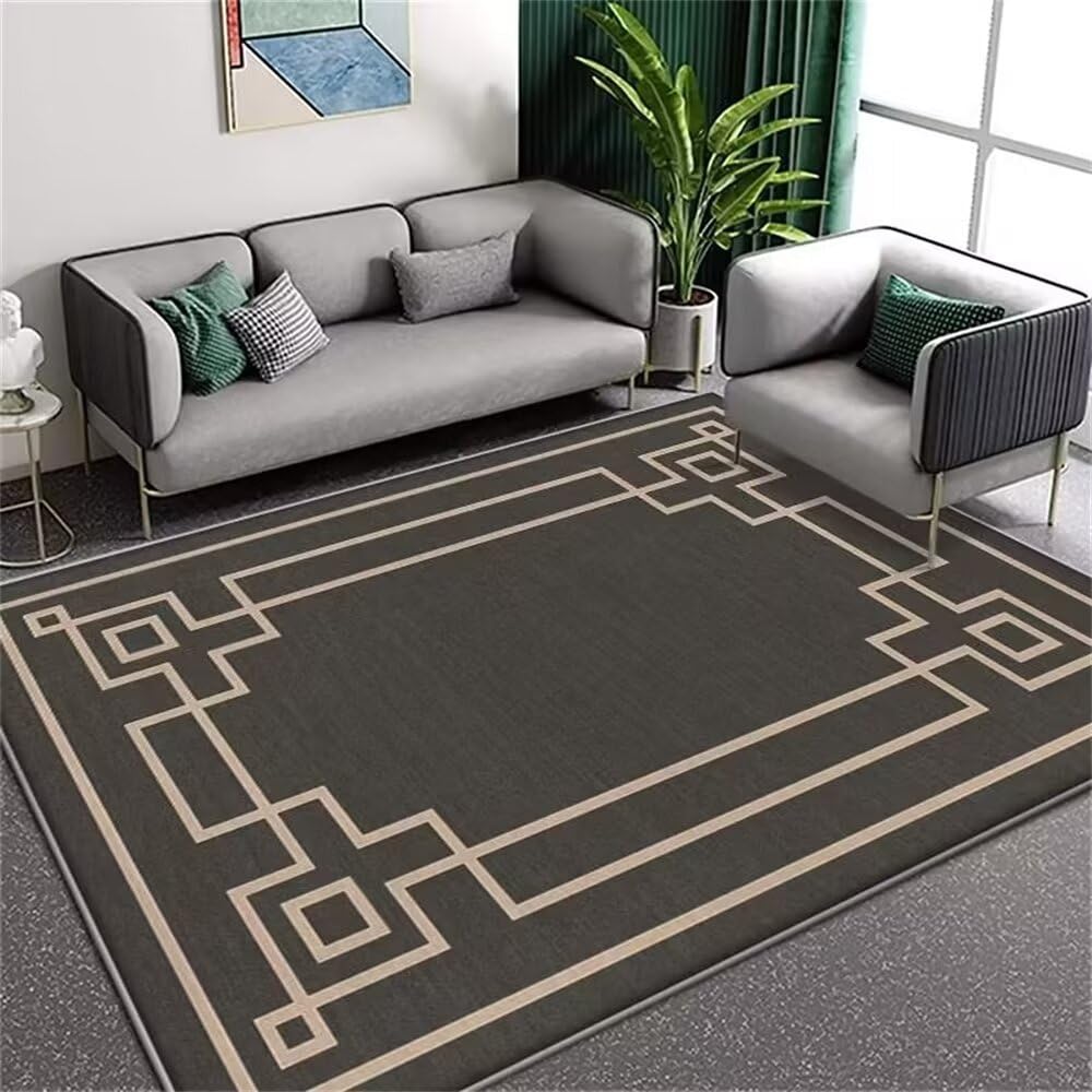 Tapis de chambre enfant anti-poussière tapis rectangulaire gris pour sol propre