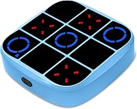 Tic-Tac-Toe Bolt Game, 4-in-1 Handheld Puzzle Games Console, Electronic Tic-Tac-Toe Game for Educational and Memory Growth, Portable Travel Games for Car Ride, Board Games for Kids and Adults (Blue)