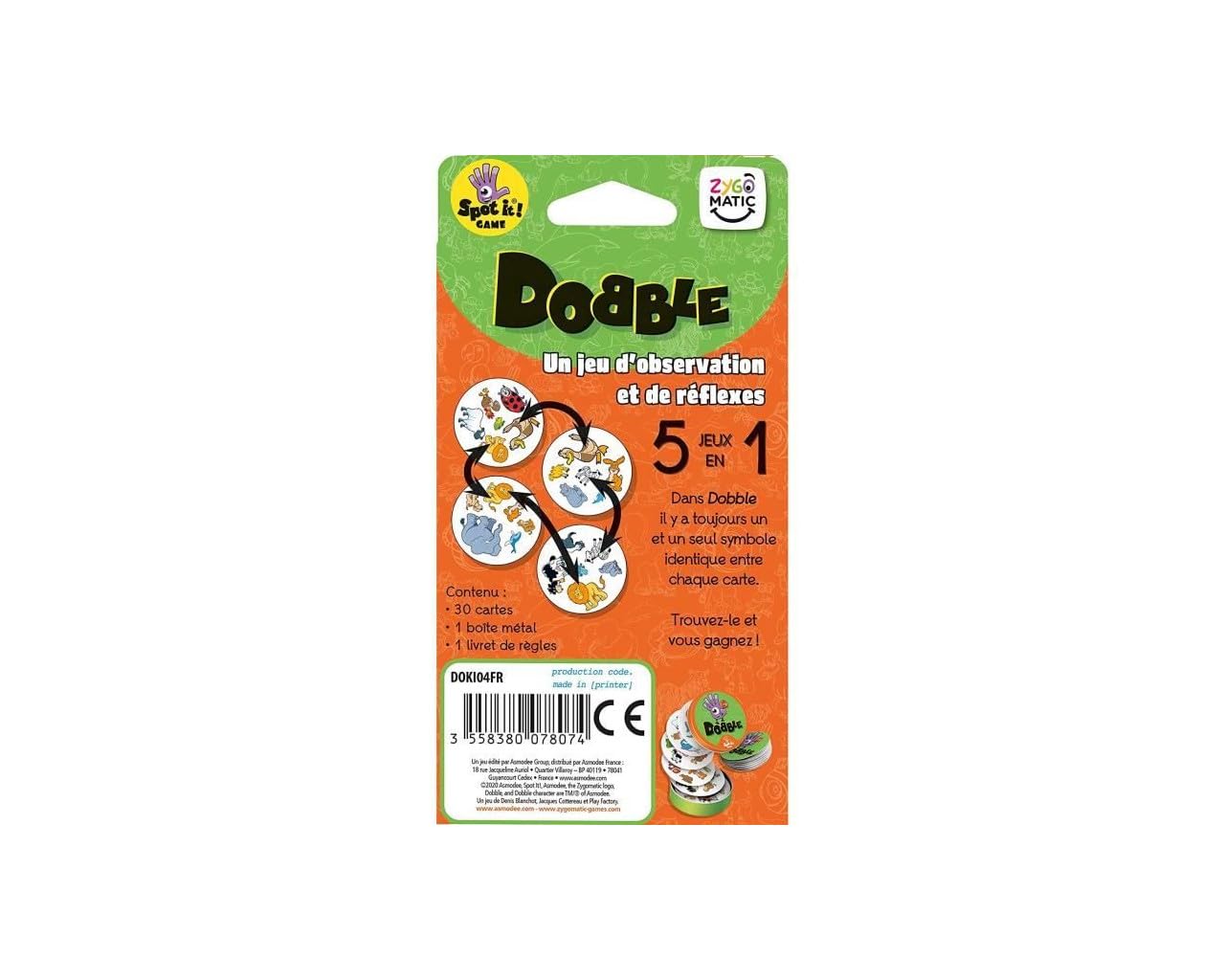 Dobble Kids (Edition 2021) - Asmodee - board game - card game - observation game, Multi-coloured, 9 x 17,2 x 2,7 centímetros - Image 2