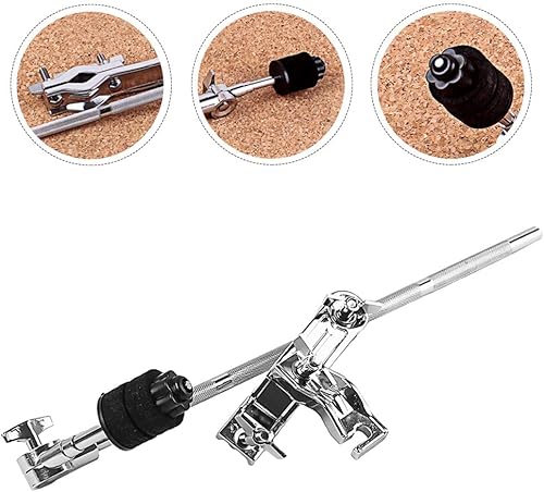 Miniatura 7 de EXCEART Soporte de abrazadera de extensión de tambor ajustable brazo de extensión con brazo de platillo con accesorios de tambor de abrazadera, plata