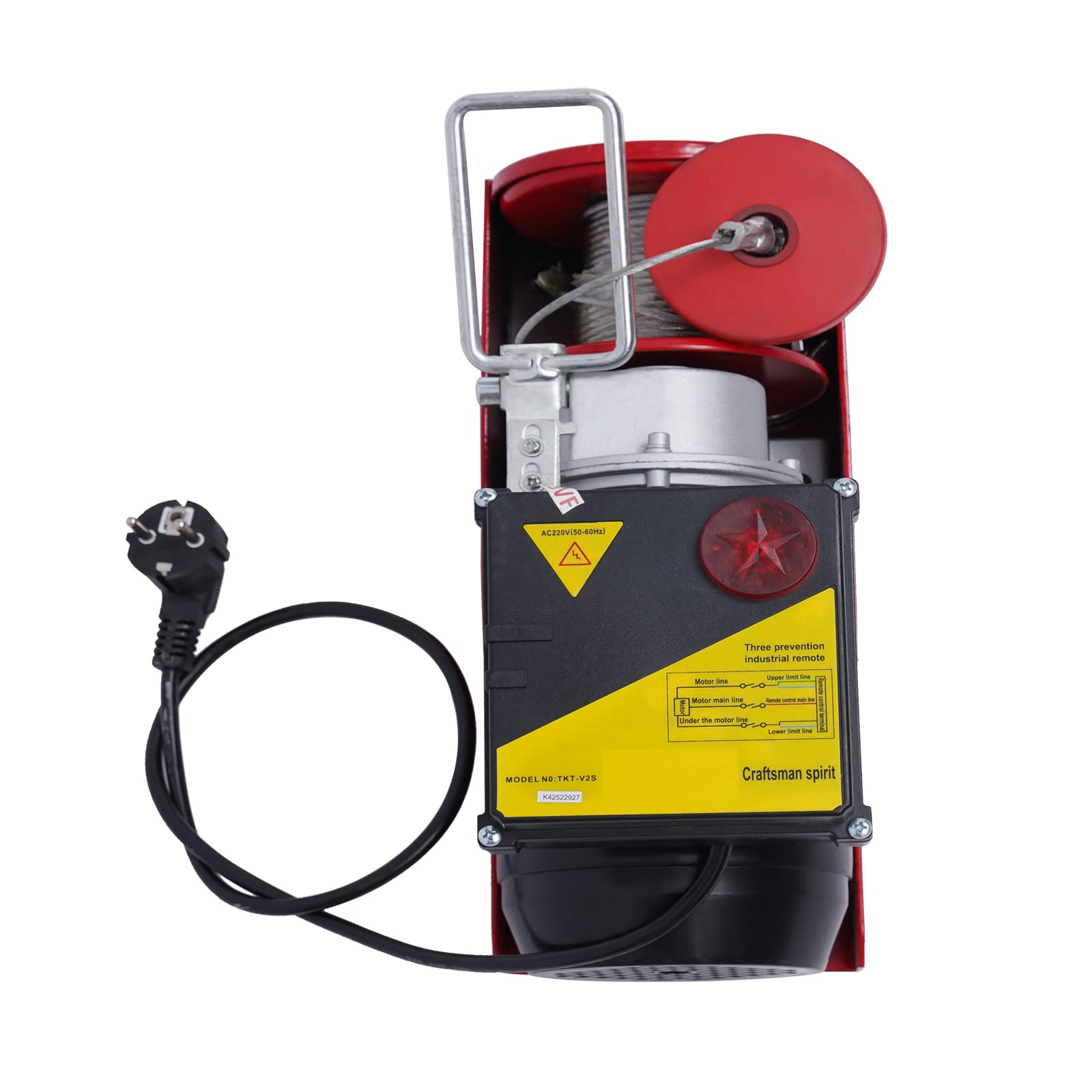 Verricello elettrico da 510 W, 100/200 kg, 10 M/min velocità di sollevamento, paranco a catena con telecomando, per fabbriche, banchine, magazzini, logistica