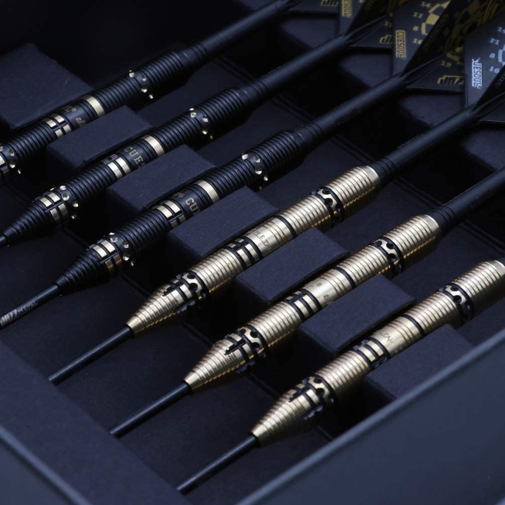 CUESOUL Jazz-Metal Luxury Steel Tip Darts Set 21g/24g/26g with AK5 Integrated Dart Flights