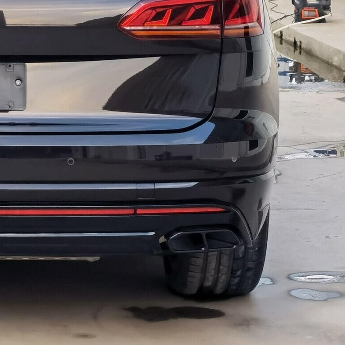 Auspuffblenden Für VW Für Touareg CR7 2018 2019 2020 Edelstahl 2 Stück Schwarz Auto Hinten Links Rechts Auspuffblende Endrohrblende Auto-Endstück-Hals-Auspuffrohr