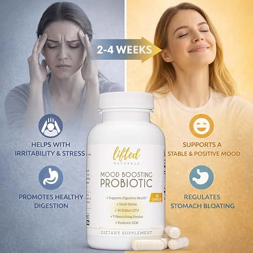 Miniatura 2 de Probiotics 30 mil millones de UFC – Suplemento estimulante del estado de ánimo con prebióticos y probióticos para mujeres y hombres – Suministro de