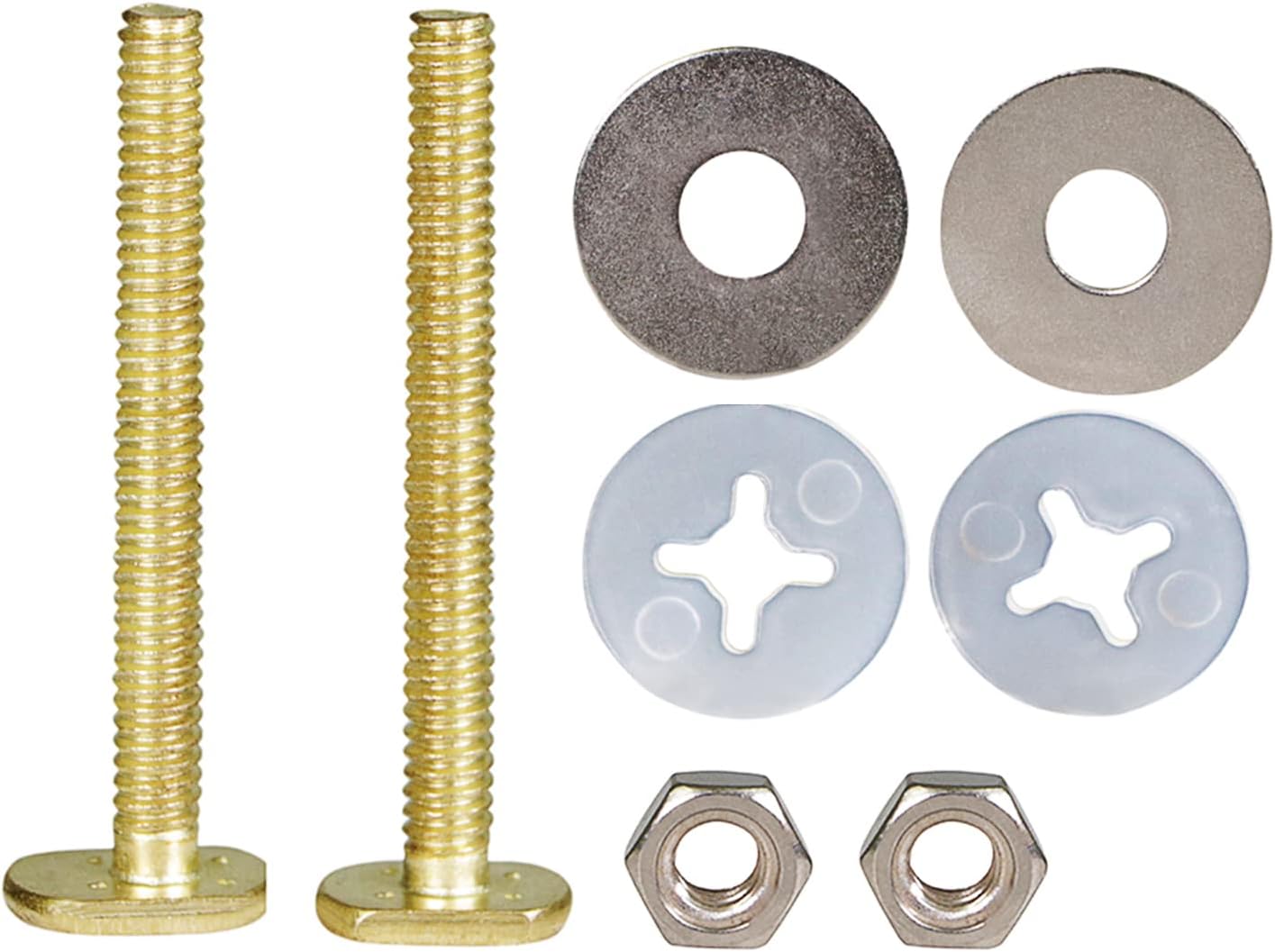 Raven KCDC-36436-200 Brass Plated Closet Bolts with Nuts and Washers For Toilets, 1/4-inch x 2-1/4 inch, Pack of 200