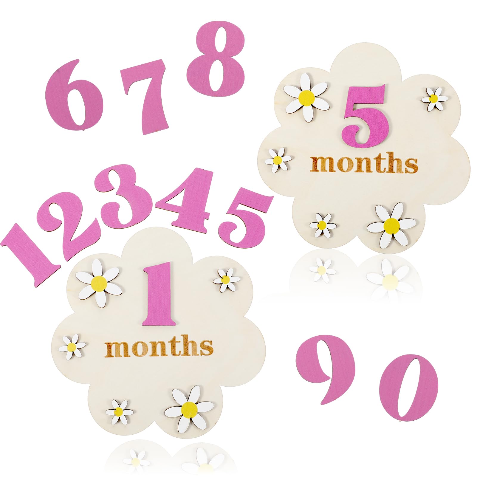 Grevosea 12 Months Baby Monthly Milestone Cards, Daisy Monthly ...