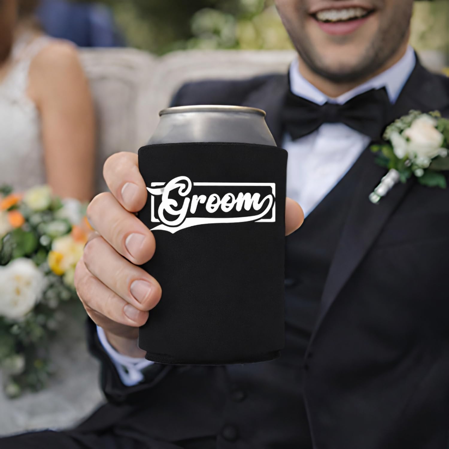 Groom and Groomsmen Can Coolers – Groom’s Drinking Team Beer Can Coolers for Bachelor Party and Wedding Gifts