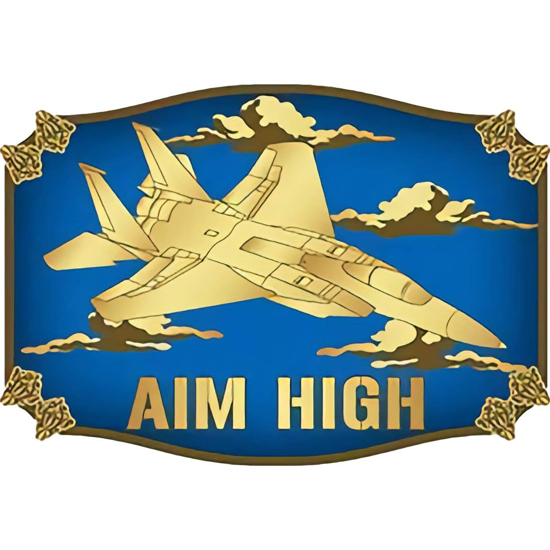 FindingKing B-17 FLYING Fortress Belt Buckle Enamel Blue & Red