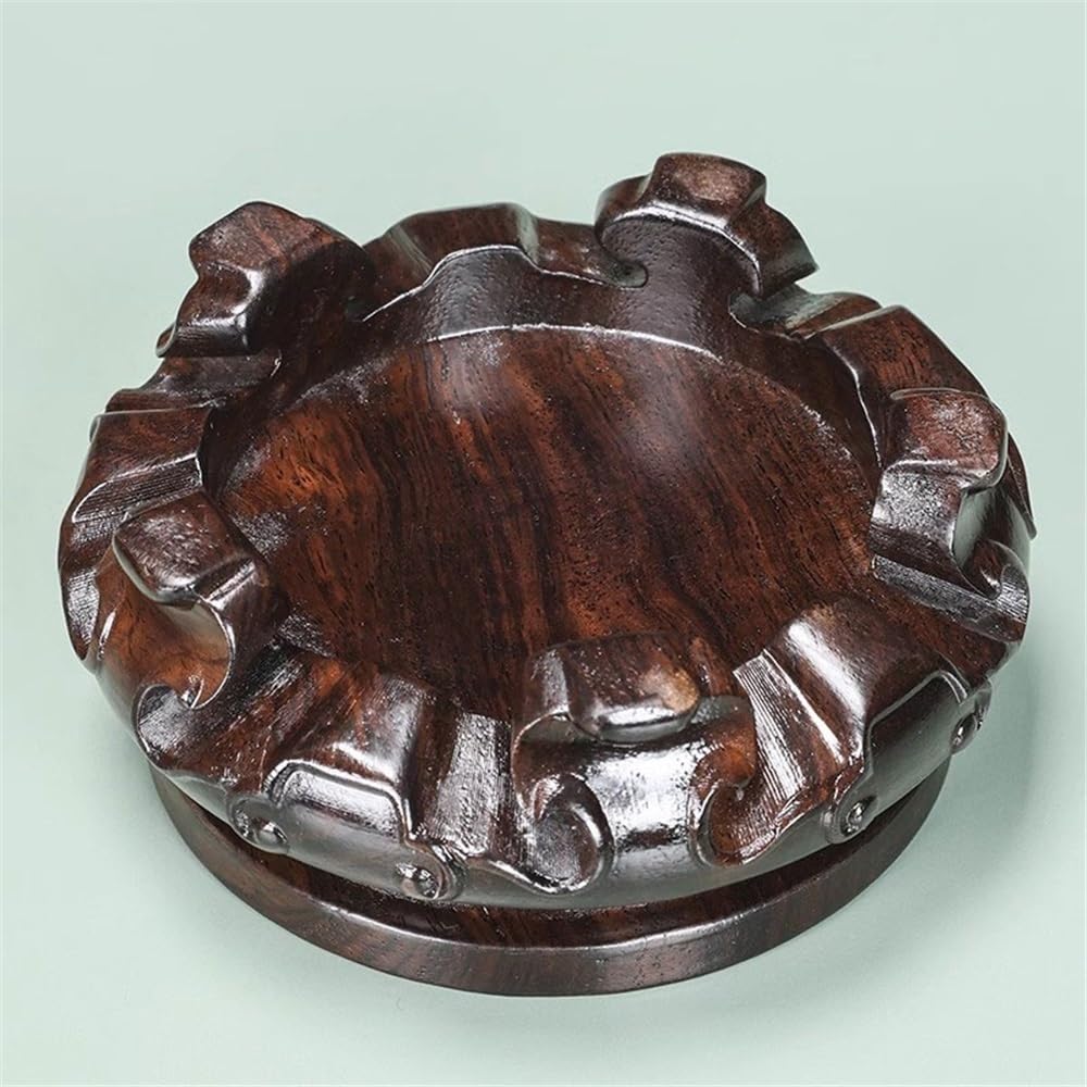 Stojak ekspozycyjny Ebony Carving Okrągły Bonsai Podstawa, Wazon Akwarium Czajnik Stojak Wystawowy Stojak na rośliny(Duży)