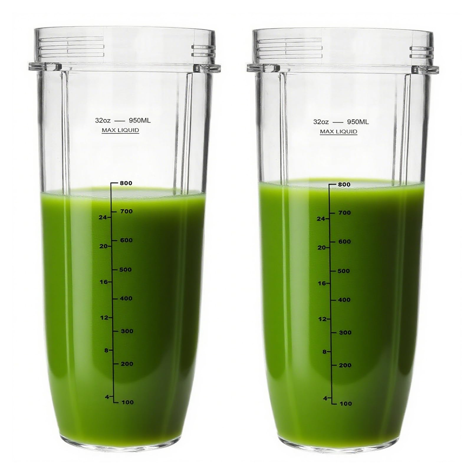for Ninja Blender Cups Replacement Parts, 32oz Smoothie Cups Compatible with Nutri Ninja Auto iQ Blender BN495UK BN750UK BN800UK CB100UK BL450 BL480 BL490 BL491 BL492 BL682 (2 Pack)