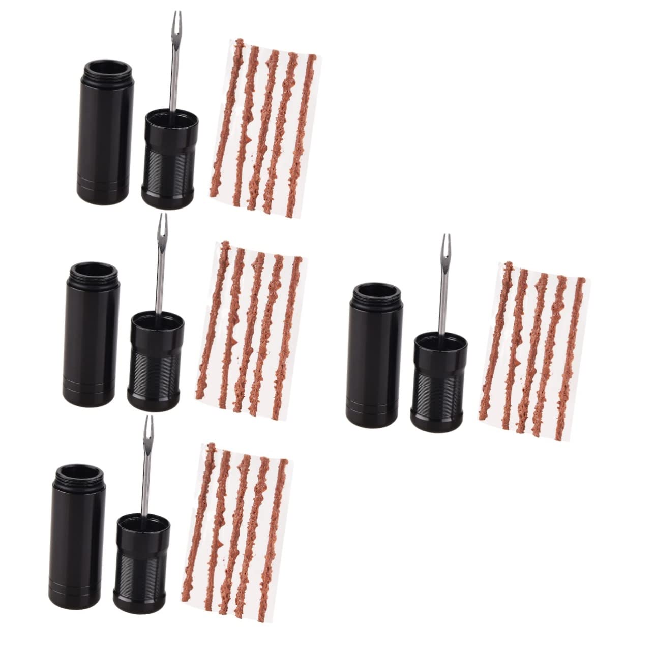 Zerodeko 4 Sets Tire Patch Kit for Bicycles - Repair Tool Rubber Repair Strip Ideal for Road and Mountain Bikes