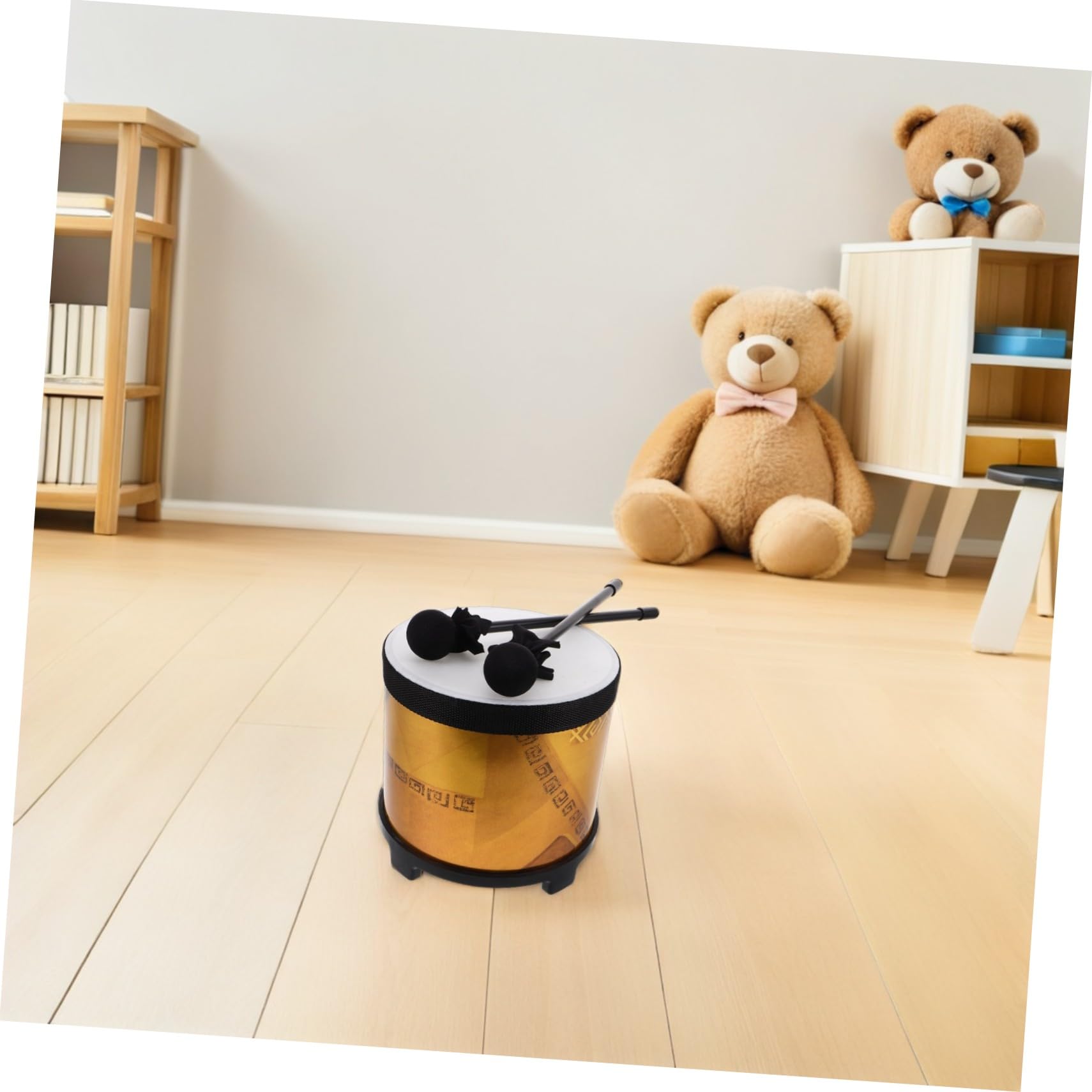 FRCOLOR Percussione per Bacchette Floor Tom Orff Educativo per Prima Infanzia Strumento Musicale Didattico Resistente e Portatile per Lezioni di Musica