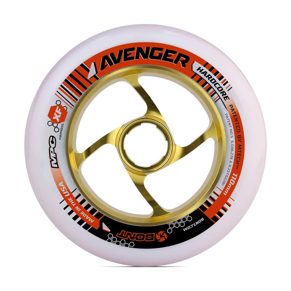 Bont Inline Skates - Avenger Hardcore 110mm Inline Racing Speed Skate MPC Wheels - Road or Track Skating - Aluminium Hub
