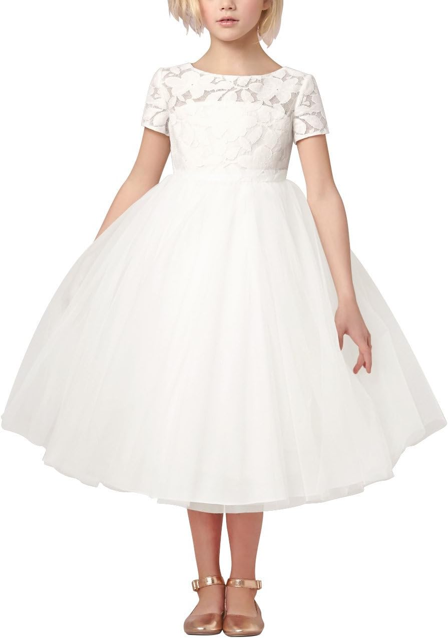Iiniim Girls Organza Princess Party Dress - Flower Girl, Pageant, Wedding Gown (Ankle Length, Sizes 4-14) - View #6