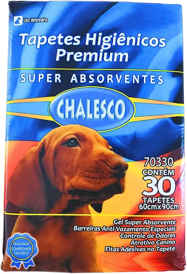 Chalesco Tapete Higiênico Premium para Cães com 30 Unidades