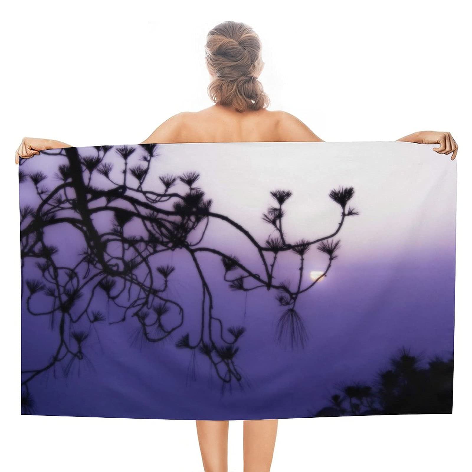 Lsjuee Sunset Beach Towel Male Absorbent Superfine Fiber Beach Towel Black Lives Matter for Swimming Gym Fitness Tropical Vacations Cruise Exercise or Training Hawaii Swimming Class Picnic 32INx52IN