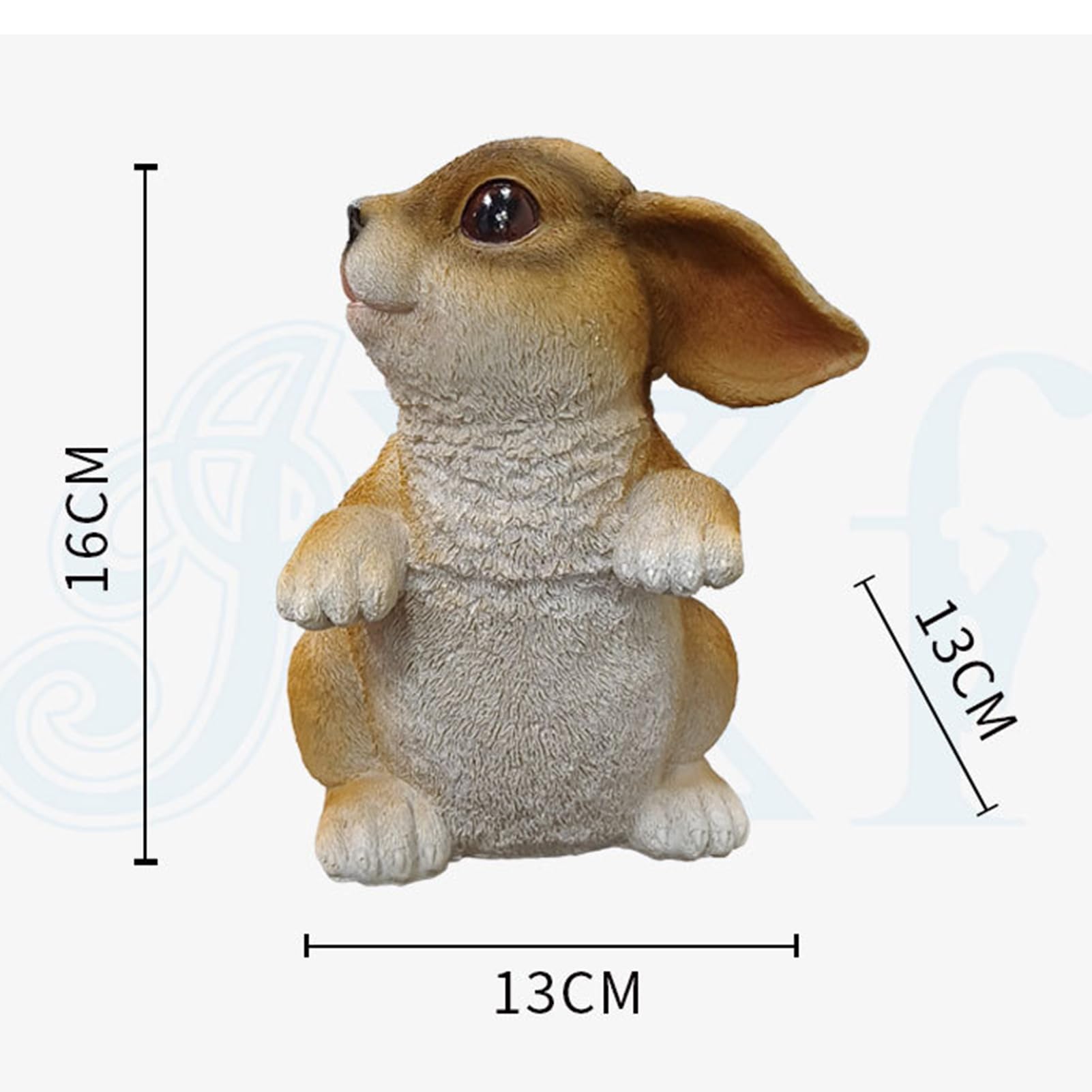 Ogrodowa Figurka Królika Ozdoby Trawnikowe Rzemiosło Rzeźba Królika Dekoracja Żywiczna Figurka Do Ogrodu Na Podwórku, Biały, 13 * 13 * 16 Cm(White)