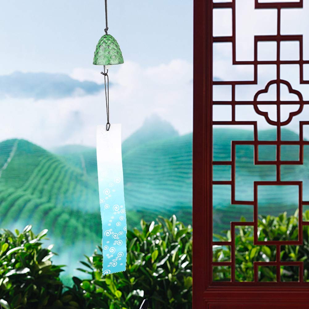 Set 3 Campane A Vento Giapponesi In Vetro - Rosa, Rosso, Blu Con Biglietto Benedizione - Foto 3