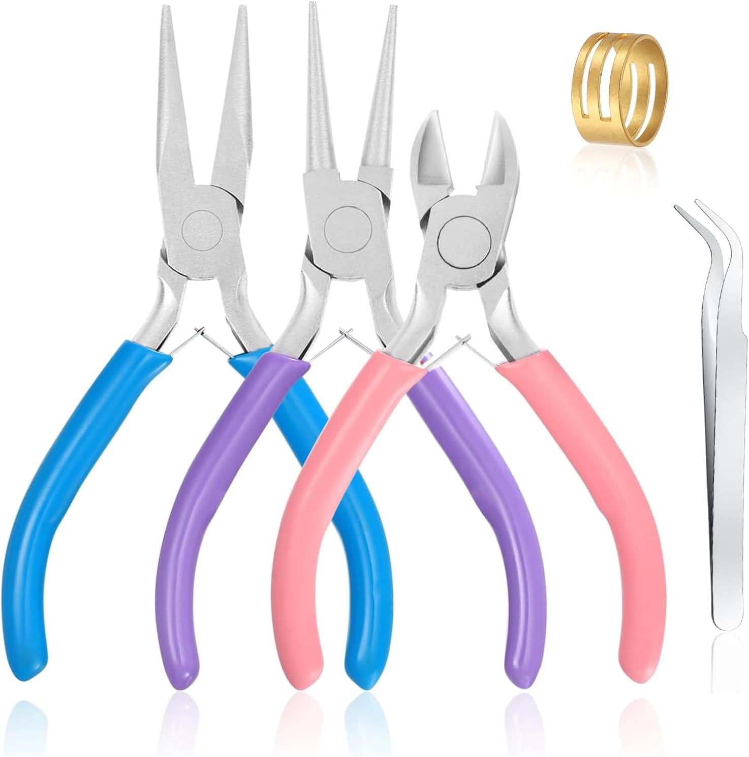 3 Pcs Jewelry Pliers Set – Needle Nose, Round...
