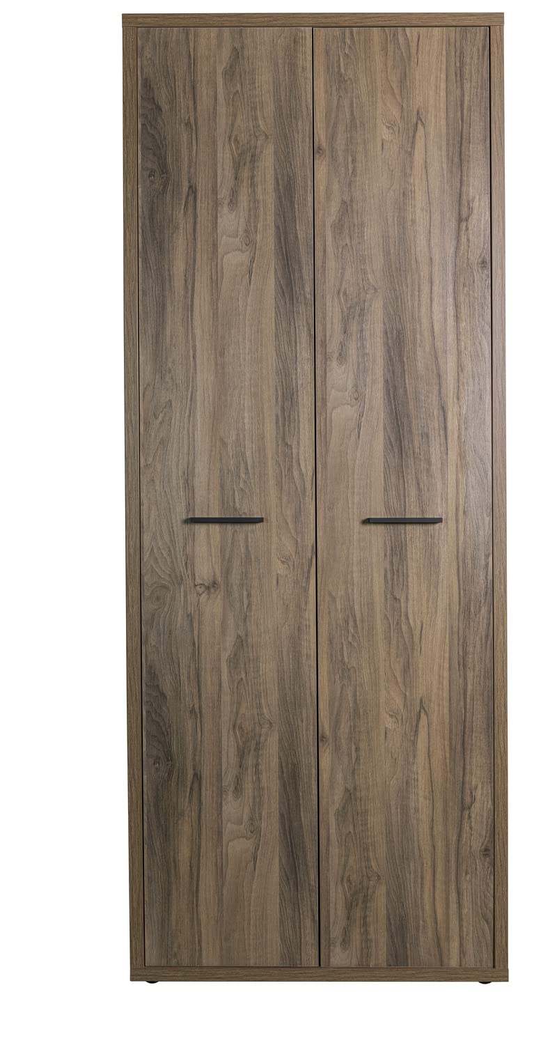 Composad | Mobile Contenitore della Linea DAVINCI BRERA con 2 Ante, Libreria, Mobile Archivio Portadocumenti, (LxAxP) 81,60x217,50x35,70 cm, Noce, Studio, Ufficio, Made in Italy