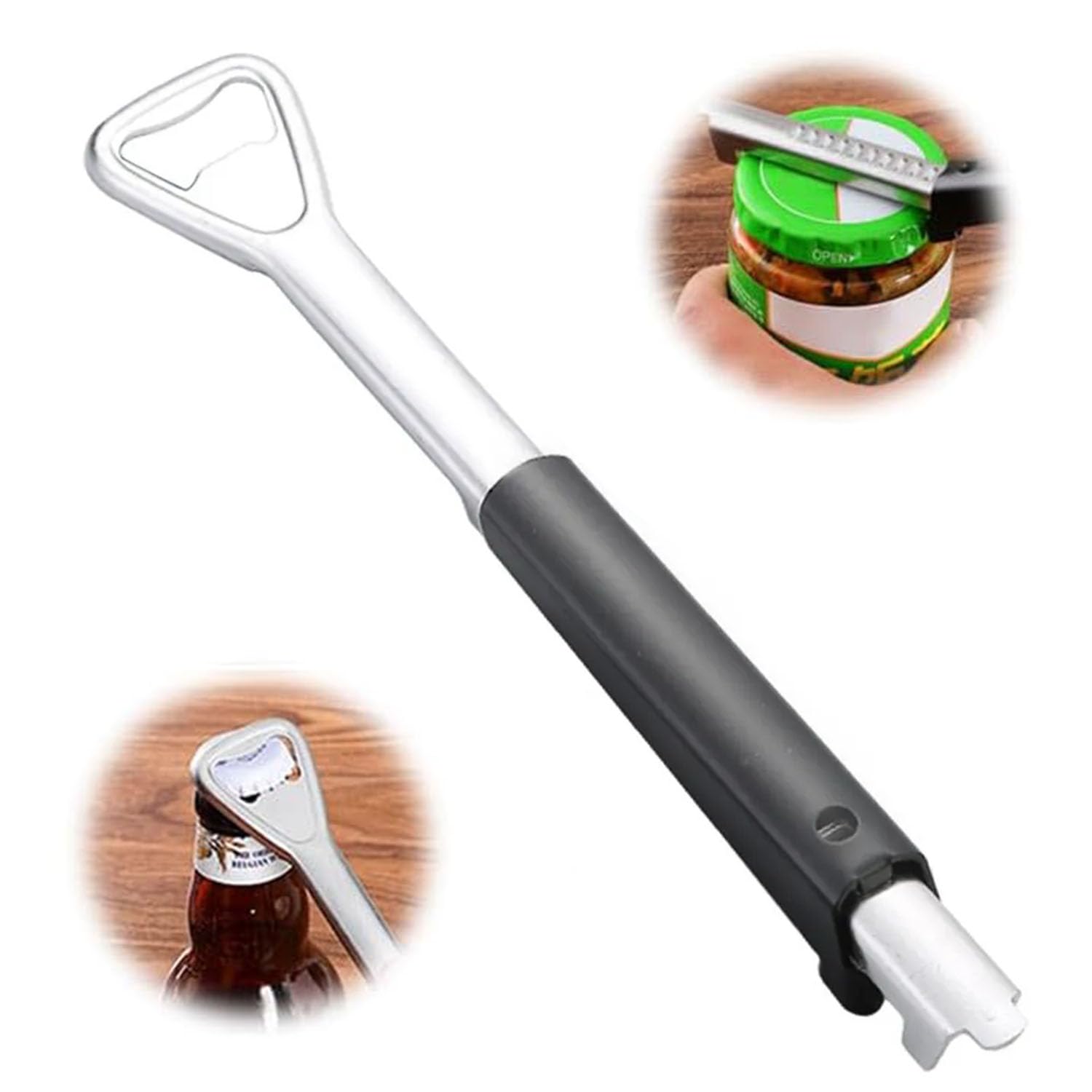 Cersaty® 1 Pcs Ouvre Bocal Manuel, Ouvre Boite De Bocaux, Pour Cuisine Maison Les Personnes Souffrant D'arthrite Faible, Agées, Femmes Avec 2 Pcs Ouvre Bouteille