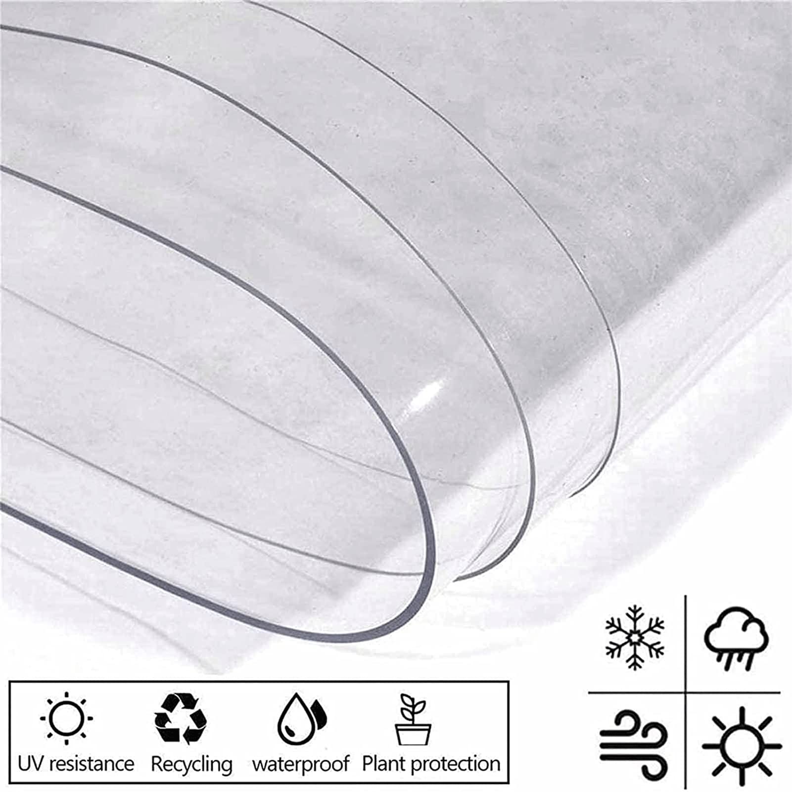 Transparente PVC Outdoor Trennwände Vorhänge Reißfeste Seitenteile mit Ösen für Pavillon und Pergola, Gartenzelt (1x2.5m/3.3x8.2ft)