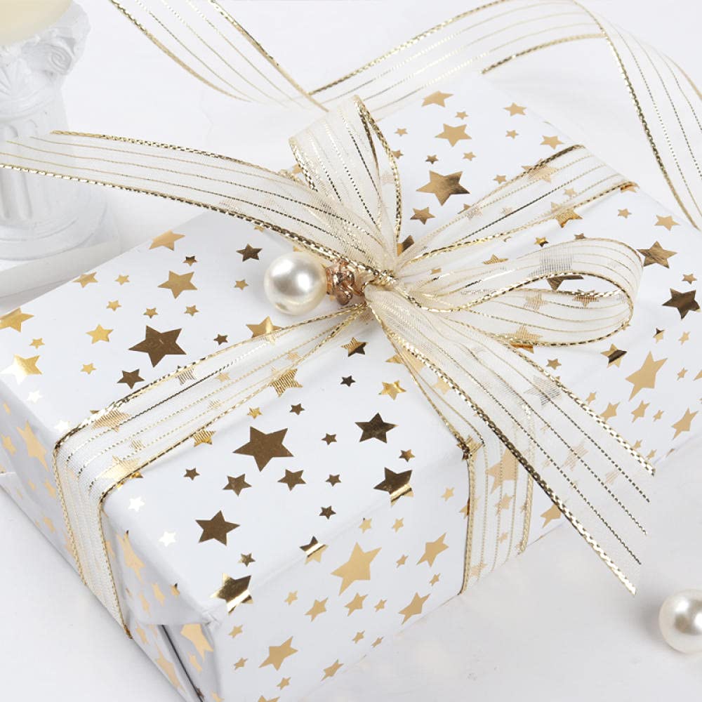 Ribbons For Gift Wrapping Ribbon For Fabric Satin Ribbons Wstążka Kwiaty Ślubne Dekoracyjne Wstążki Prezent Prezent Pakowanie Wstążki Gaza Ciasto Ogrodzenie Ze Złotą Wstążką-Queen Red (Szerokość 3,8 C