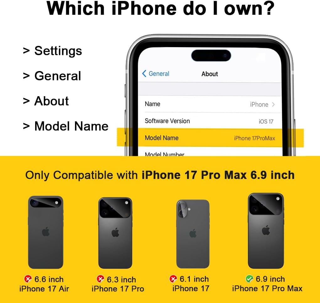Defender for iPhone 17 Pro Max Case with Clip Holster,Heavy Duty Rugged Full-Body,2 Layers of Sturdy,Anti-Drop,Military-Grade Defender Cover for iPhone 17 Pro Max Phone Case (Black & Orange) - Image 4