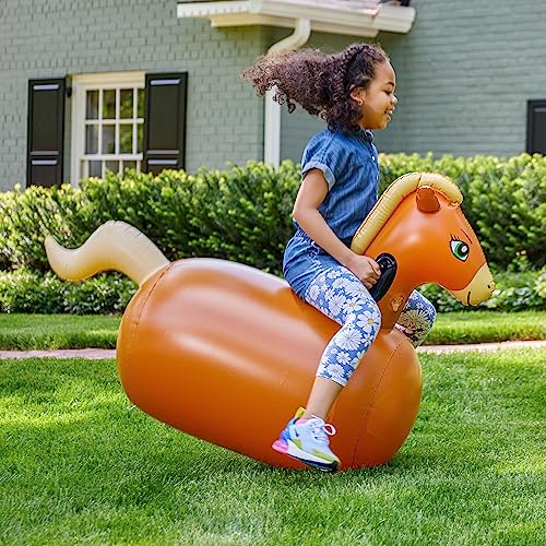 Hearthsong Hop N Go Inflatable Riding Bouncy Horse Hopping Toys for Kids Ages 5+ - Ride On Bouncer Animal Hopper Jumping Toys for Outdoor Games - Image 3