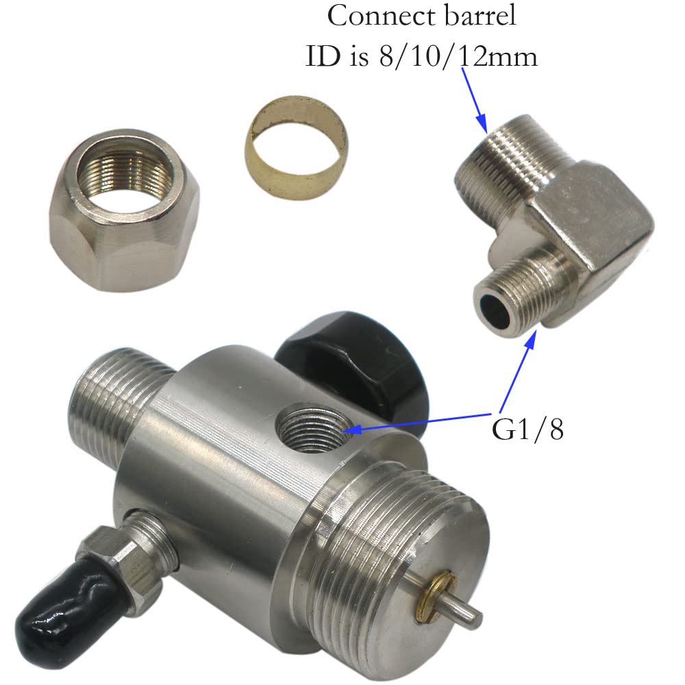 SQOTDR PCP High Pressure Needle Valve for Airforce Paintball (for OD 8mm Barrel)