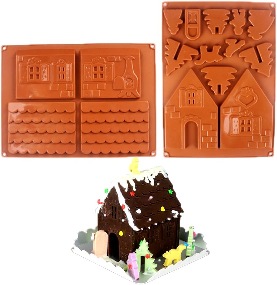 TOOL GADGET Silicone Gingerbread and Chocolate House Mold