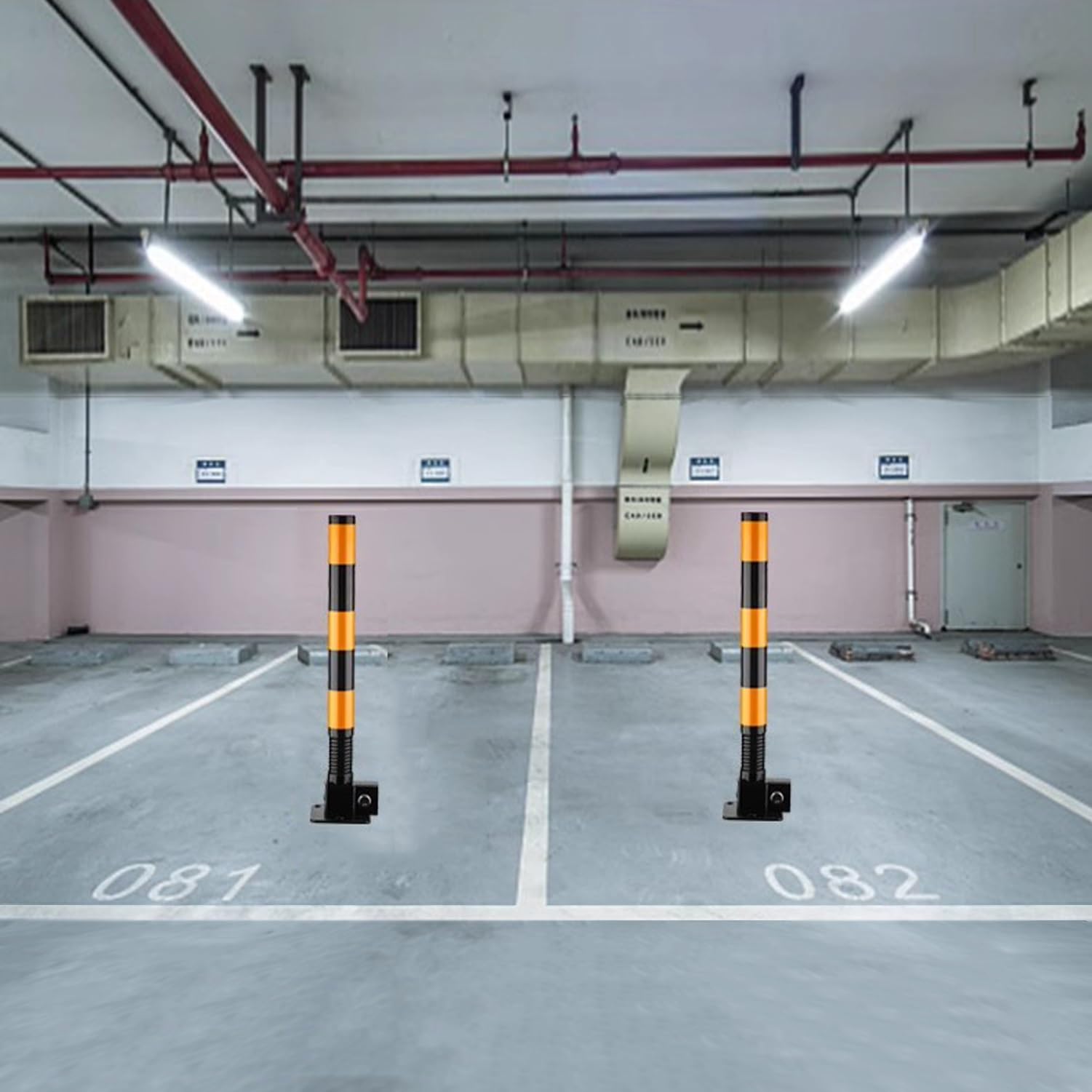 Bariera samochodowa blokada miejsca parkingowego słupek podnoszący składany słupek bezpieczeństwa automatyczne blokowanie elastyczna sprężyna unikanie kolizji słupek parkingowy z kluczami
