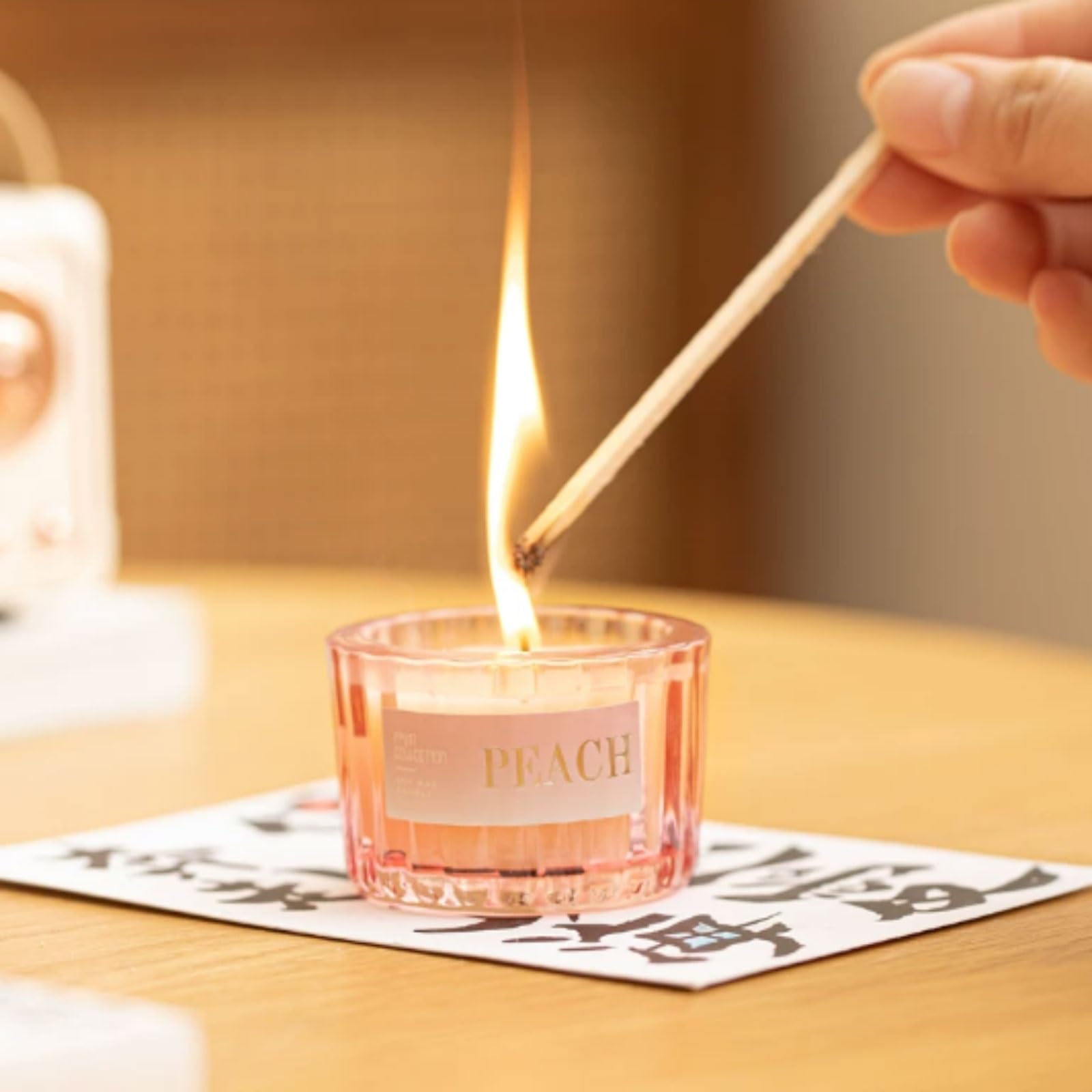 Exquisito Velas de cristal hechas con cera de soja y aceites esenciales, minijuego de velas perfumadas redondas for vacaciones en casa, relajación y Spa, 4 Uds. meloso(Grapes)