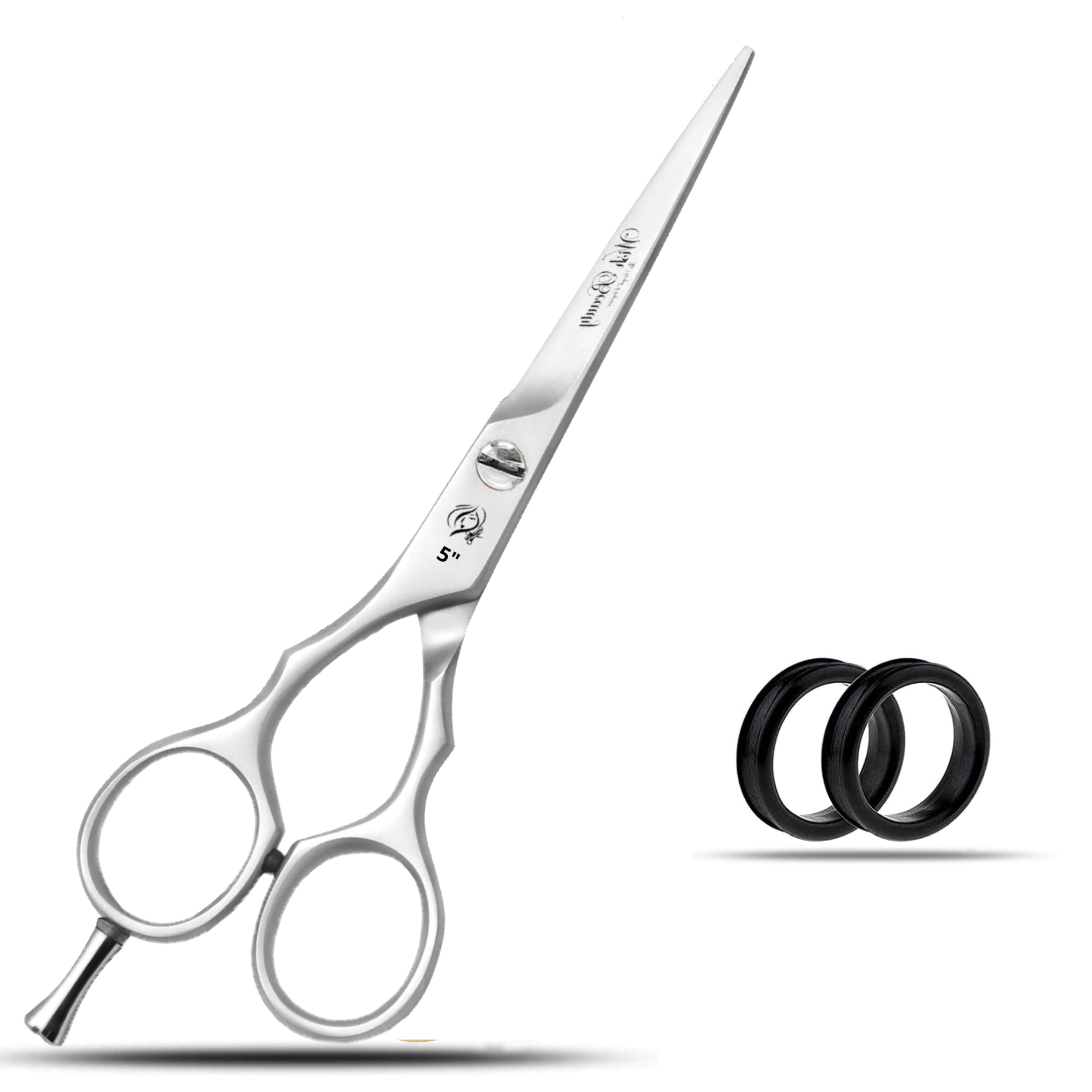 5" Hairdresser Scissors, Professional Hair Scissors Hairdressing Scissors for Salon, Barbers or Home Use, Light and Sharp (5" Left Handed Silver)